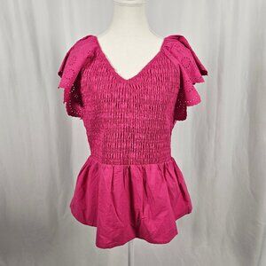 Time and Tru - Size: L (12-14) - Pink Peplum Top
